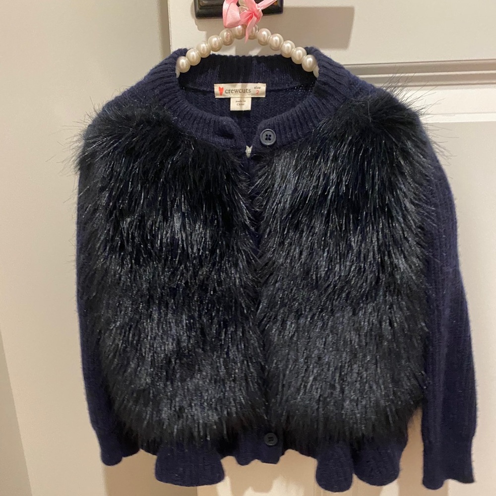 Girls fur cardigan